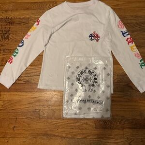 (AUTHENTIC)Chrome Hearts  Long Sleeve Shirt with white an colorful